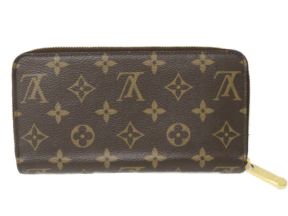 Louis Vuitton Canvas Wallet Pink Brown Zippy Monogram Long Pink Brown